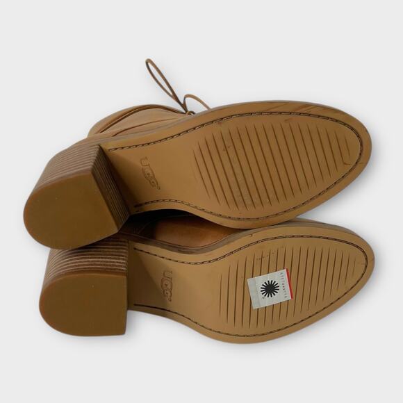 UGG Oriana Leather Lace-up Block Heel Boot Size 6.5 - Picture 10 of 14